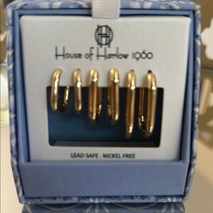 House of Harlow 1960 Gold Tone Hoop Earrings